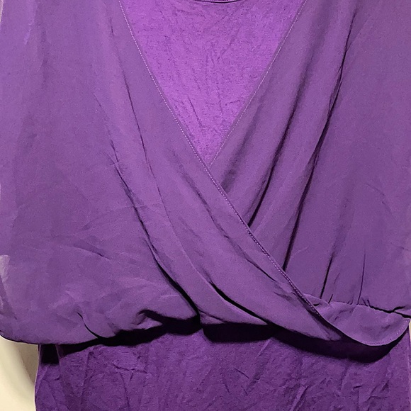 Joseph A. Purple Tank top- sheer Blouse overlay - Picture 3 of 6